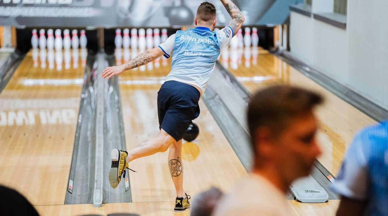 Bowler delivering a ball during the tournament